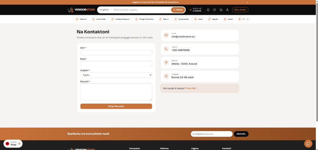 Faqja e kontaktit të VendorStore